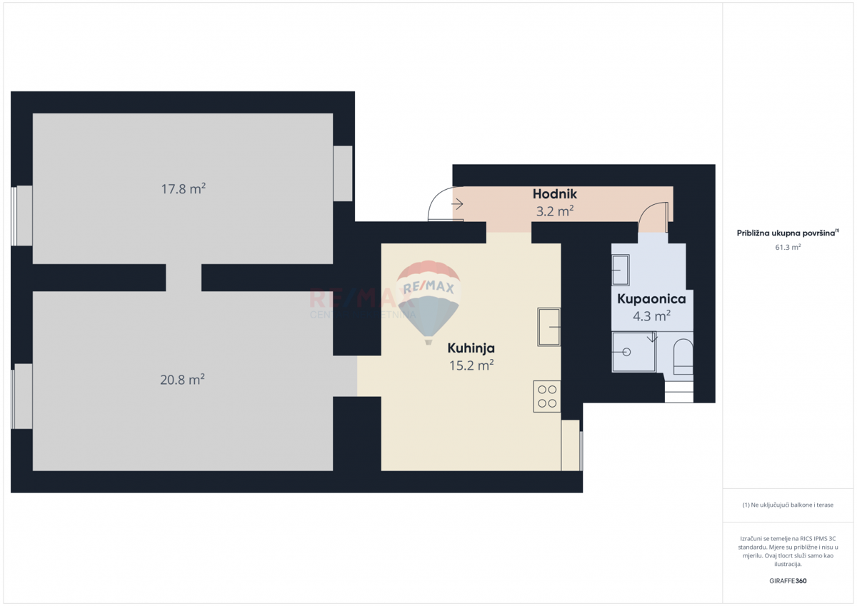 Appartamento Donji grad, Donji Grad, 55,20m2