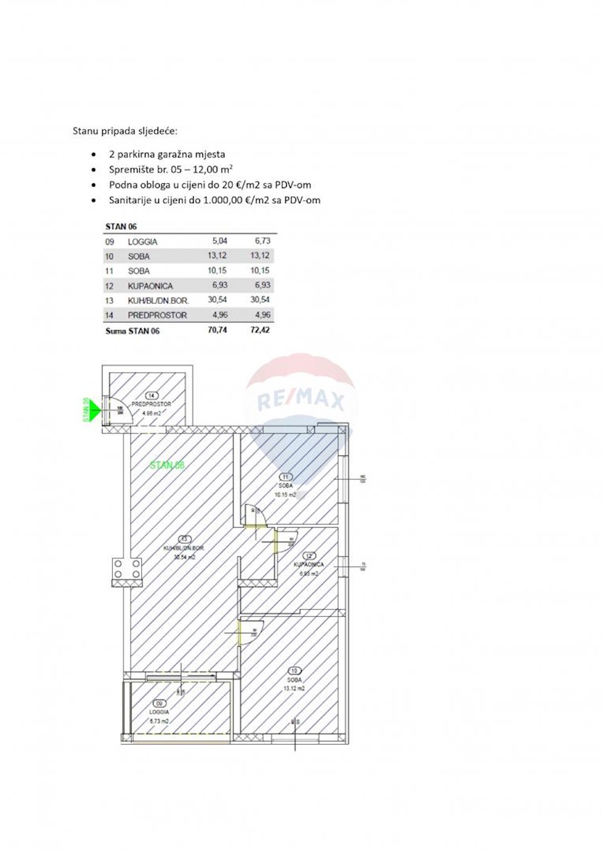 Appartamento Rešetari, Kastav, 72,42m2