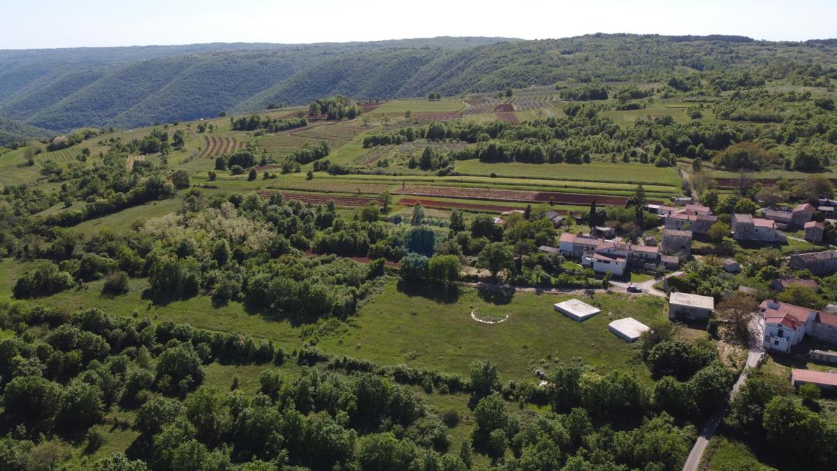 ISTRIA, PIĆAN - Building land 2000m2 + farmland. 4000m2, construction started 