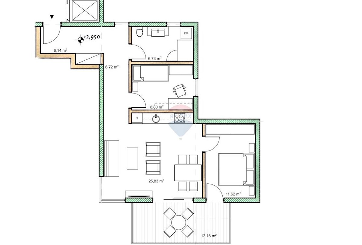 Appartamento Buje, 72m2