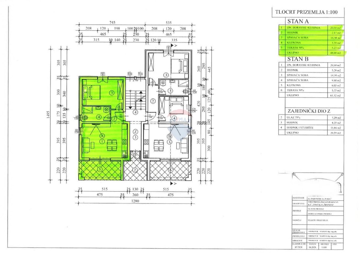 Appartamento Žbandaj, Poreč, 51,96m2