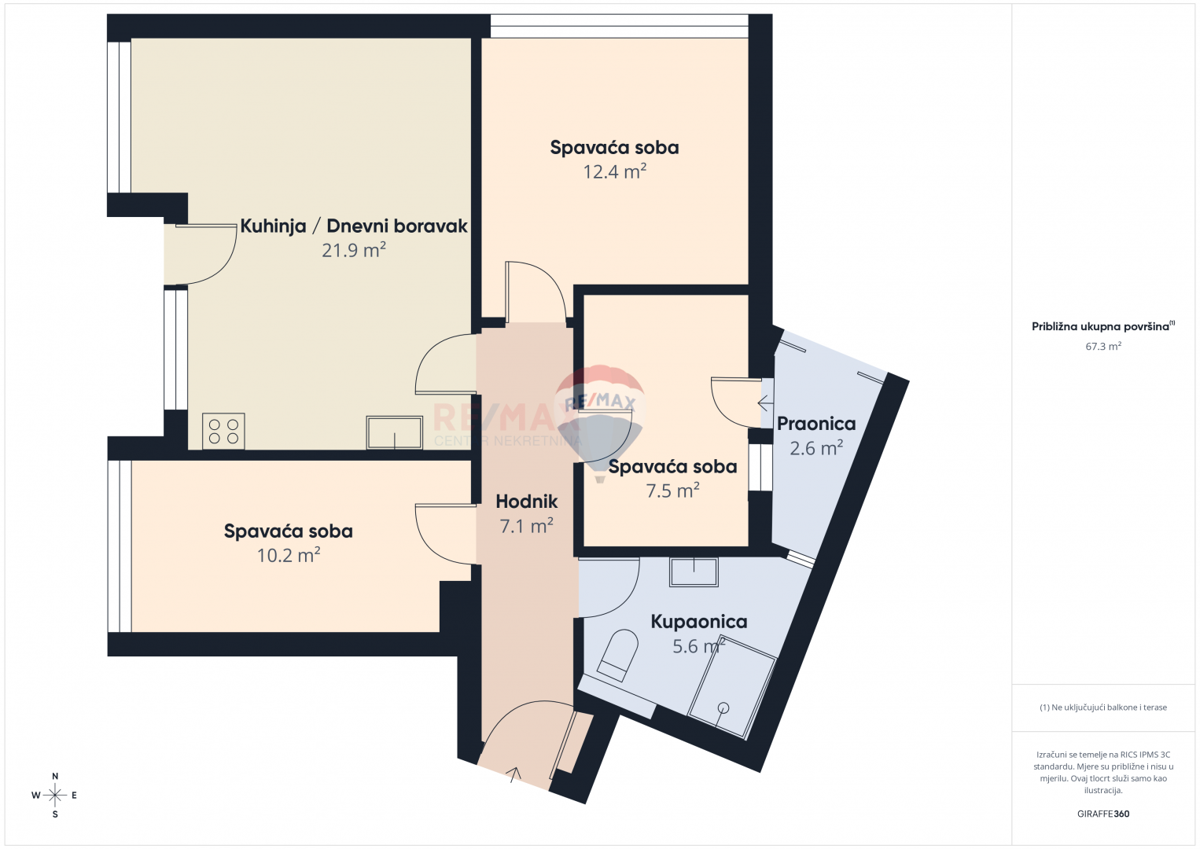 Appartamento Kozala, Rijeka, 73,10m2