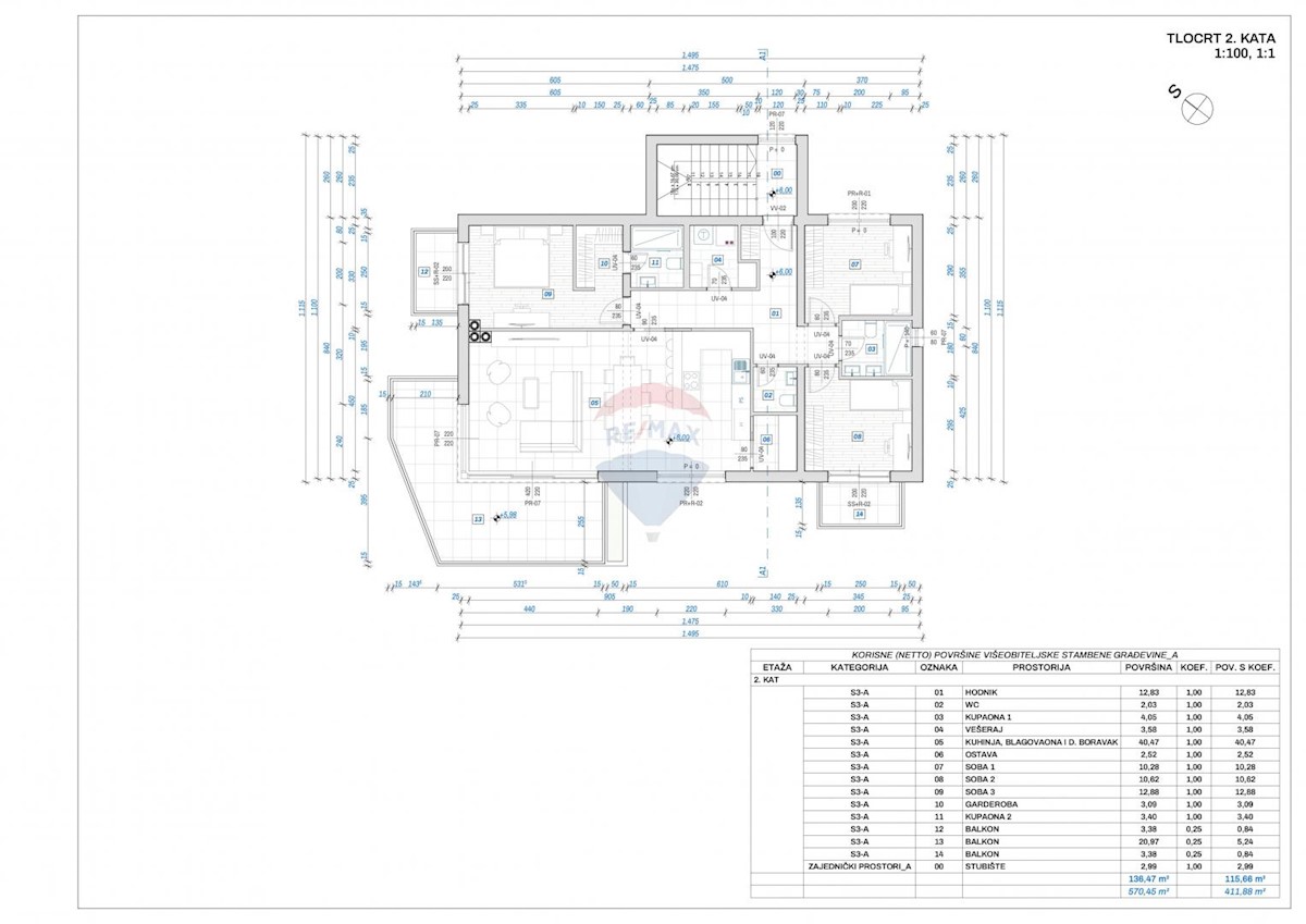 Appartamento Rubeši, Kastav, 136,47m2