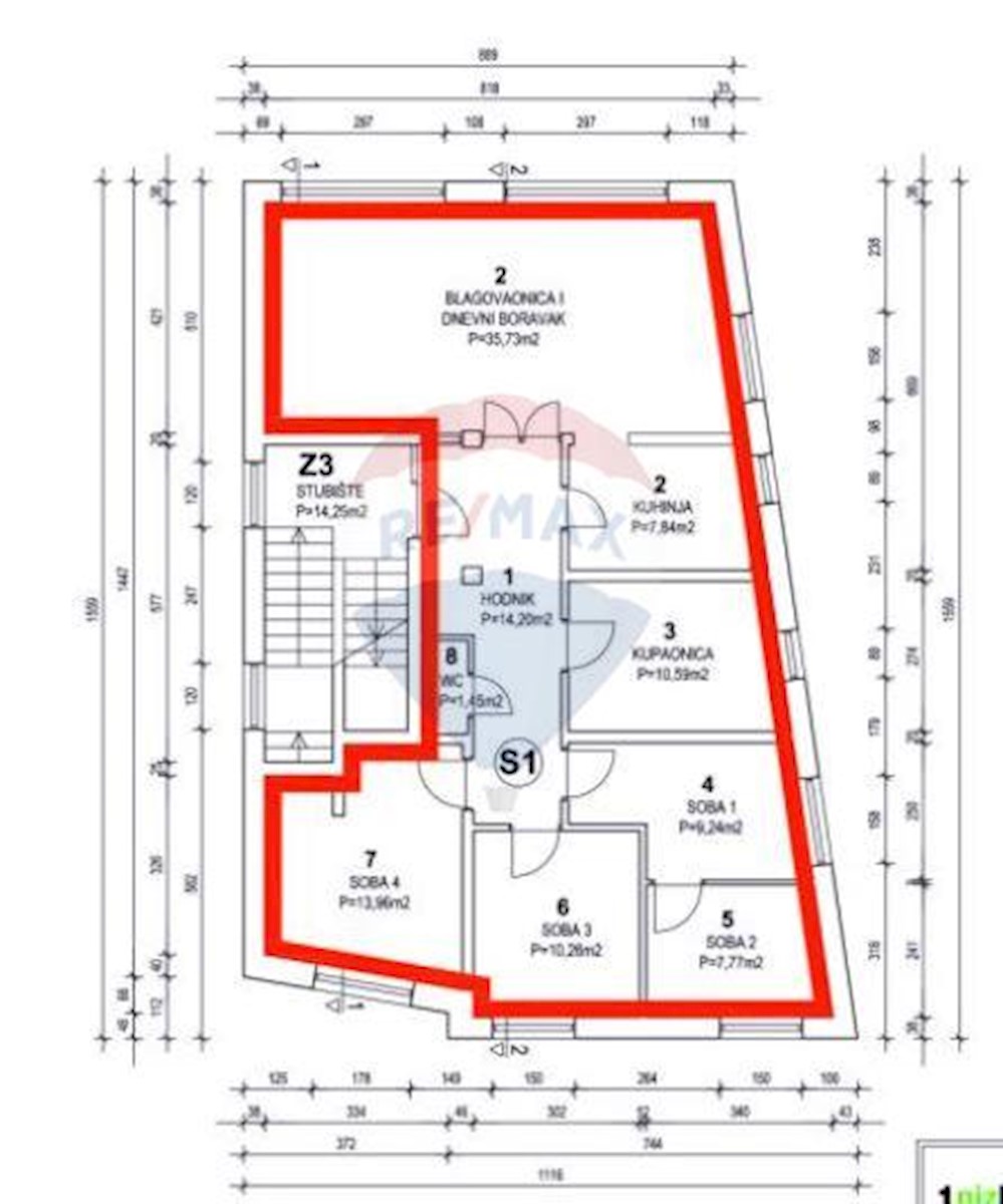 Appartamento Kustošija, Črnomerec, 111,04m2