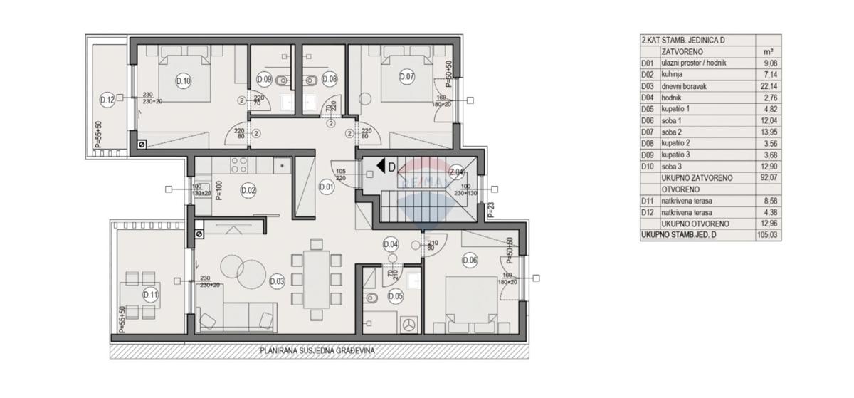 Appartamento Dolinka, Pula, 105,03m2