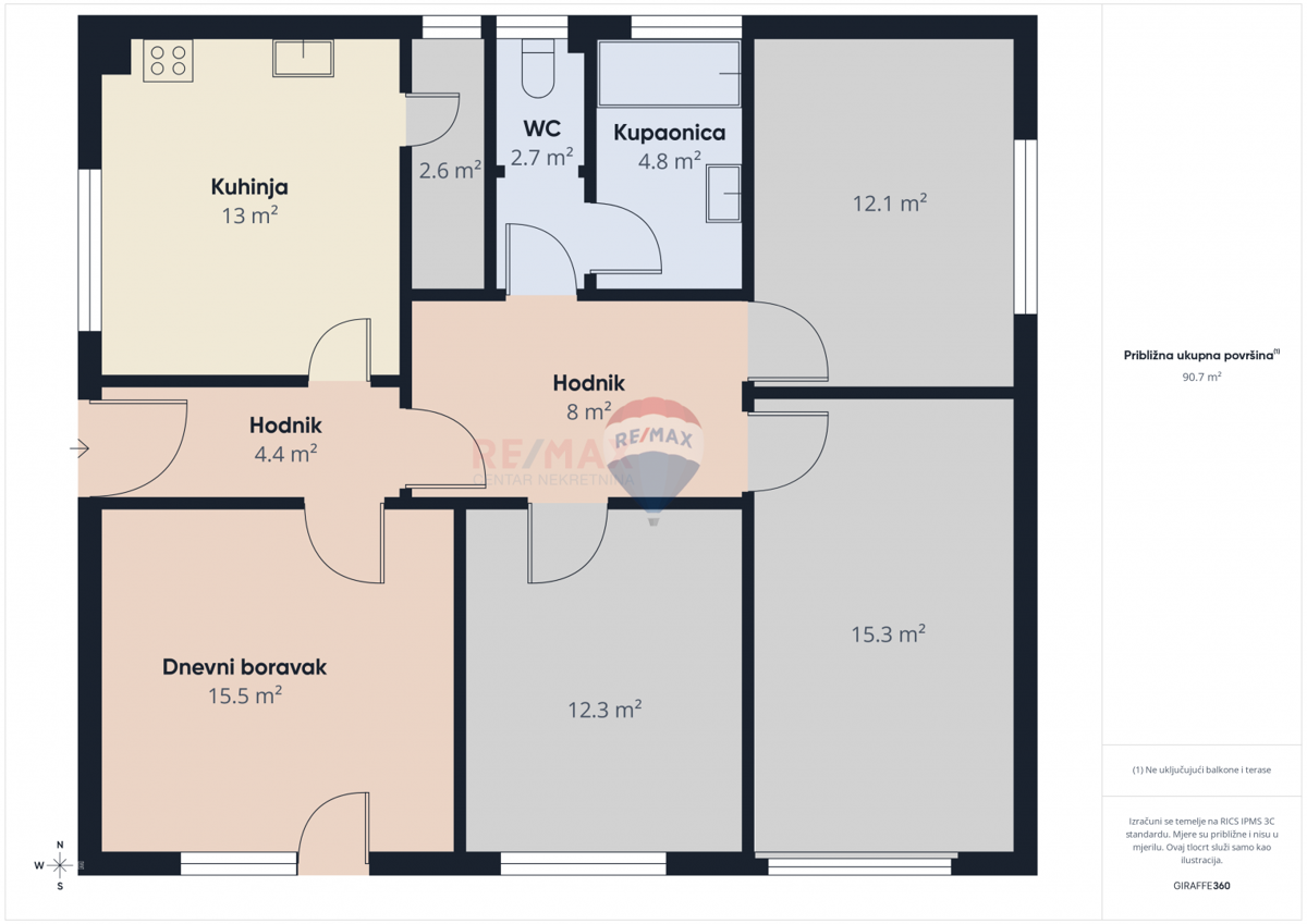 Appartamento Ćikovići, Kastav, 100m2