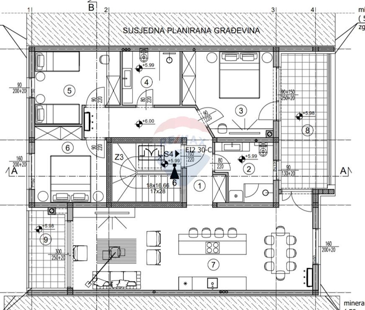 Appartamento Valdebek, Pula, 125,25m2