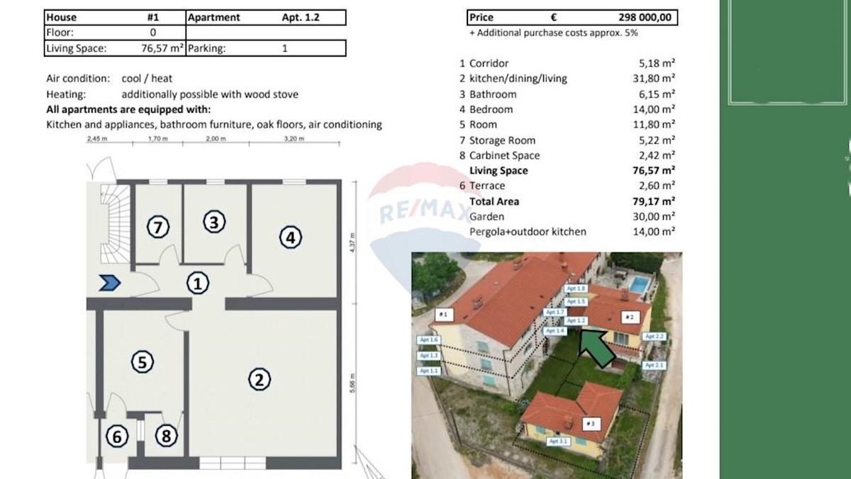 Appartamento Buje, 79,17m2