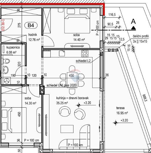 Appartamento Kanfanar, 83m2