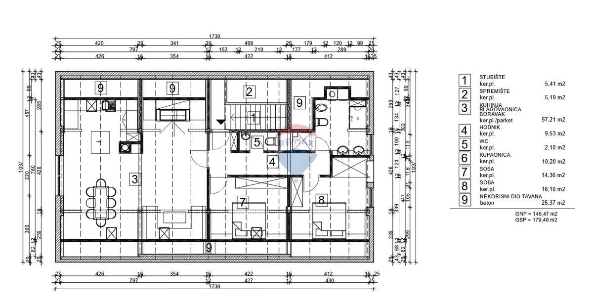 Appartamento Rakovac, Karlovac, 135.000m2