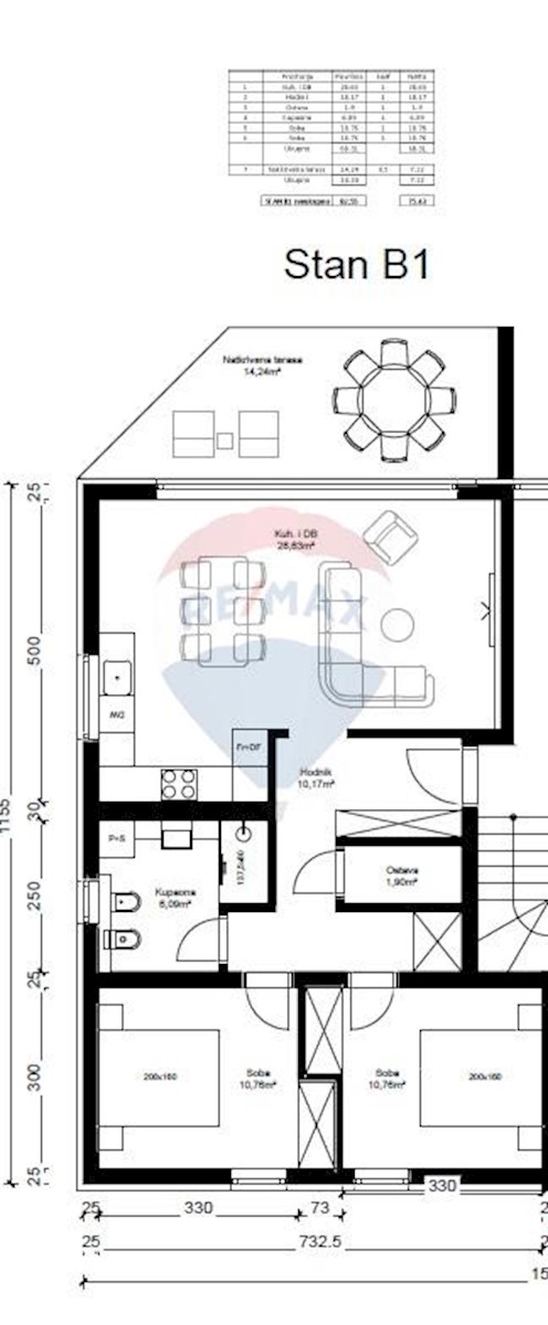 Appartamento Tar, Tar-Vabriga, 76,65m2