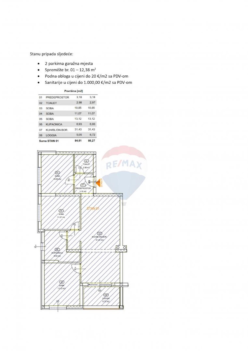 Appartamento Rešetari, Kastav, 86,27m2