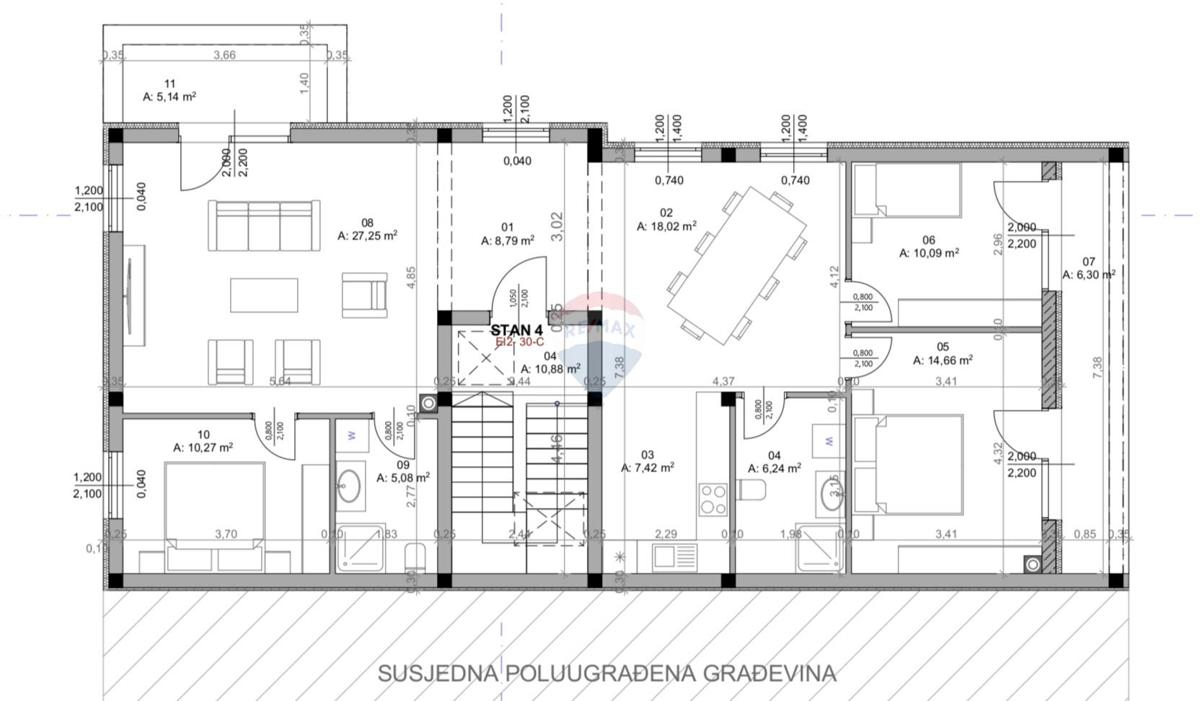 Appartamento Veli vrh, Pula, 118,01m2