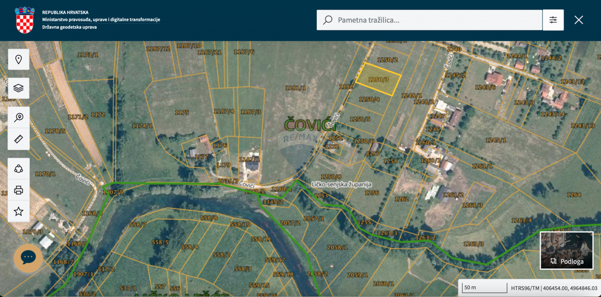 Terreno edificabile Čovići, Otočac, 1.234m2