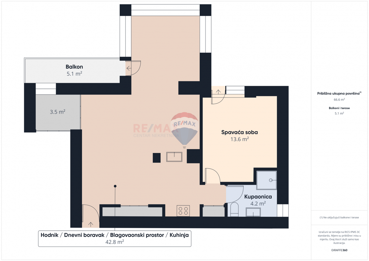 Appartamento Črnomerec, 67,75m2