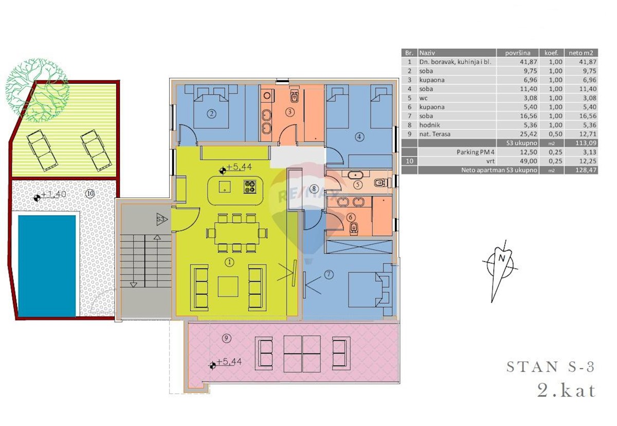 Appartamento Malinska, Malinska-Dubašnica, 113m2