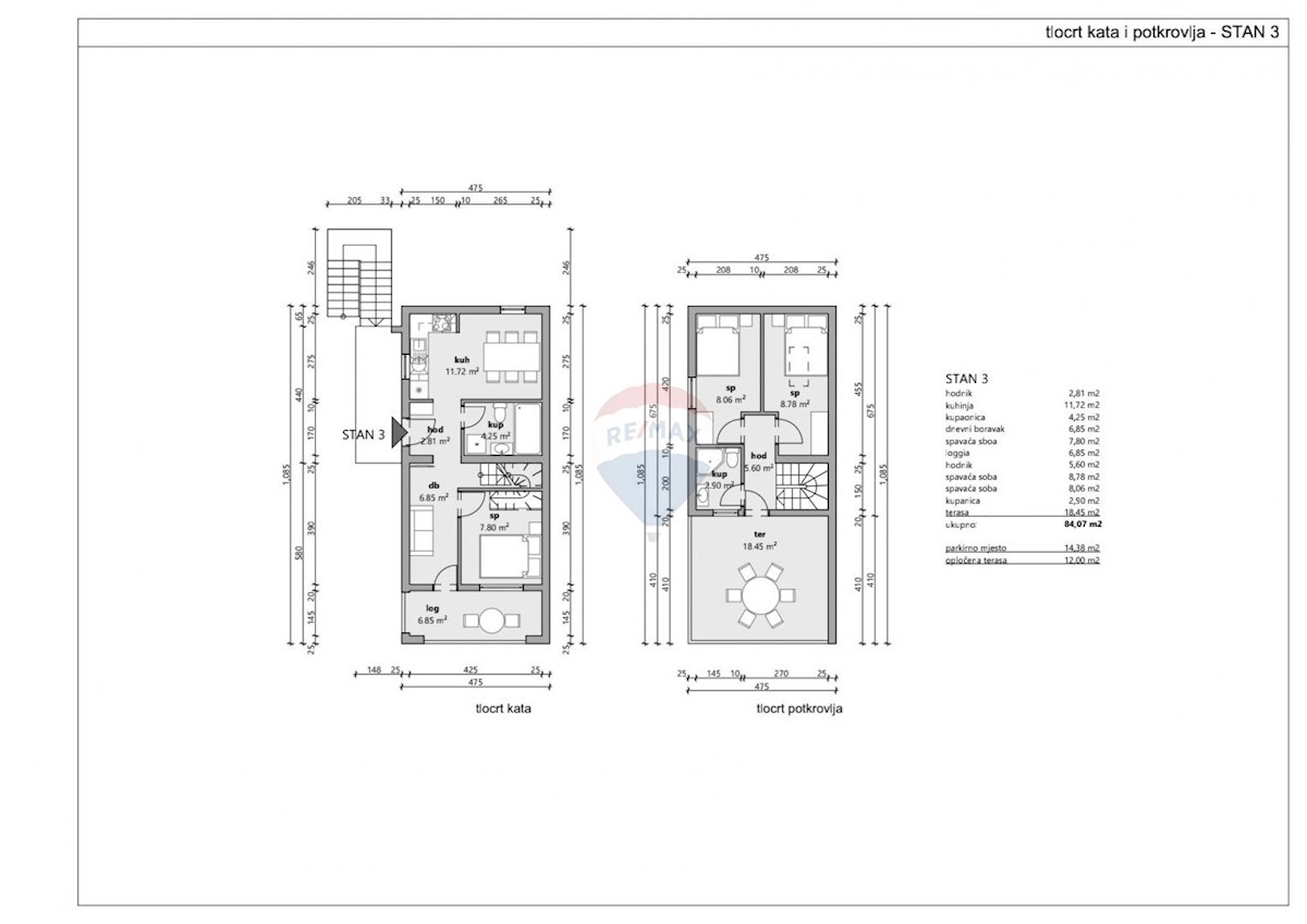 Appartamento Kornić, Krk, 84,07m2