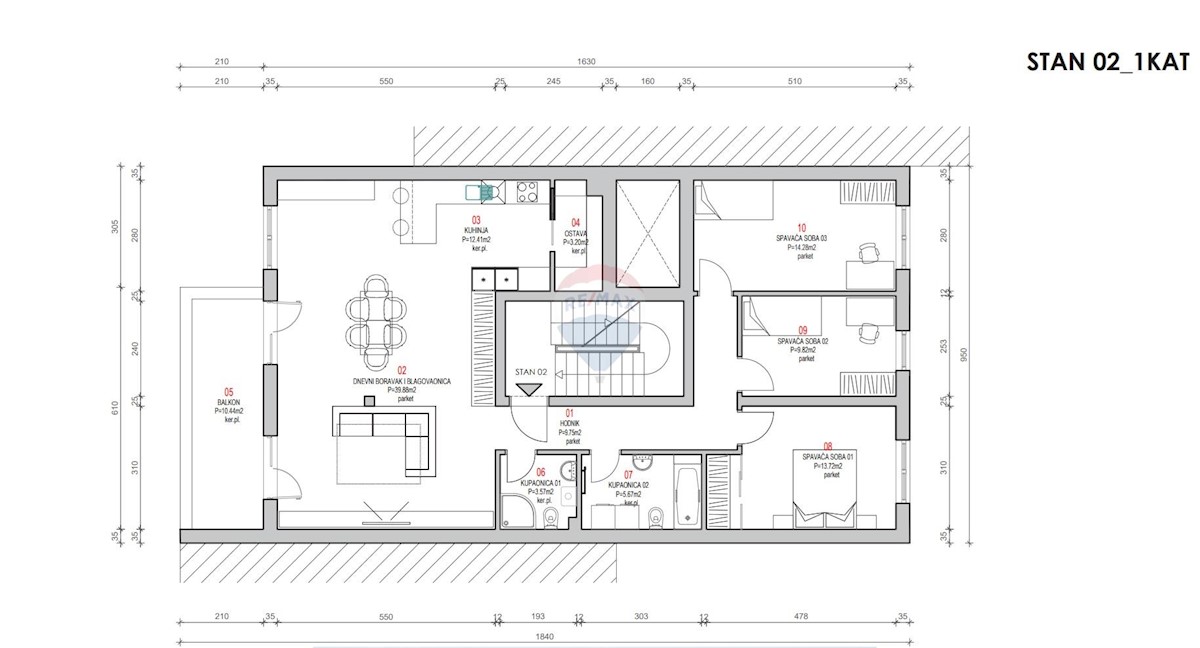 Appartamento Maksimir, 122,52m2