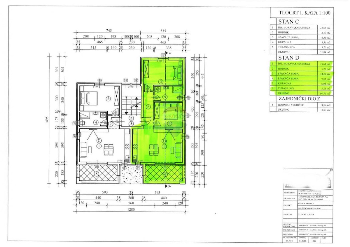 Appartamento Žbandaj, Poreč, 71,09m2