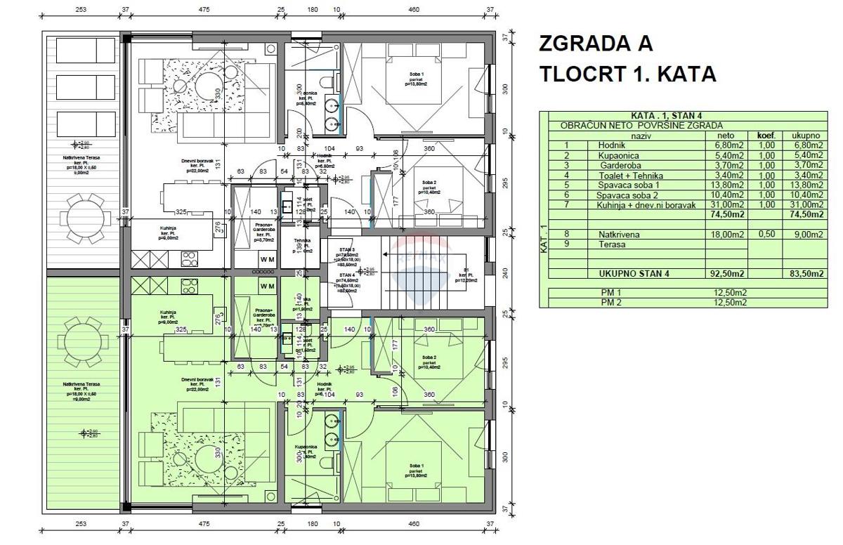 Appartamento Poreč okolica, Poreč, 92,50m2