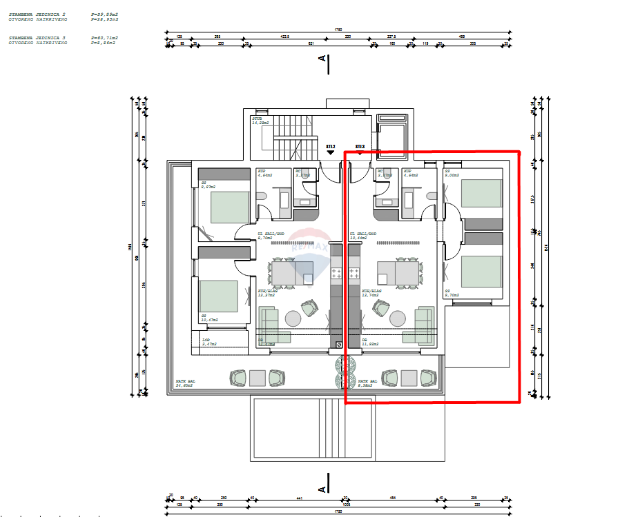 Appartamento Jadranovo, Crikvenica, 61m2