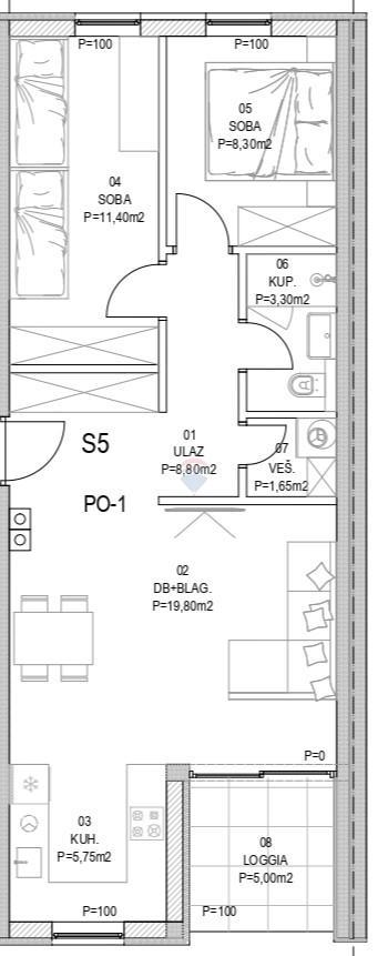 Appartamento Barban, 64m2