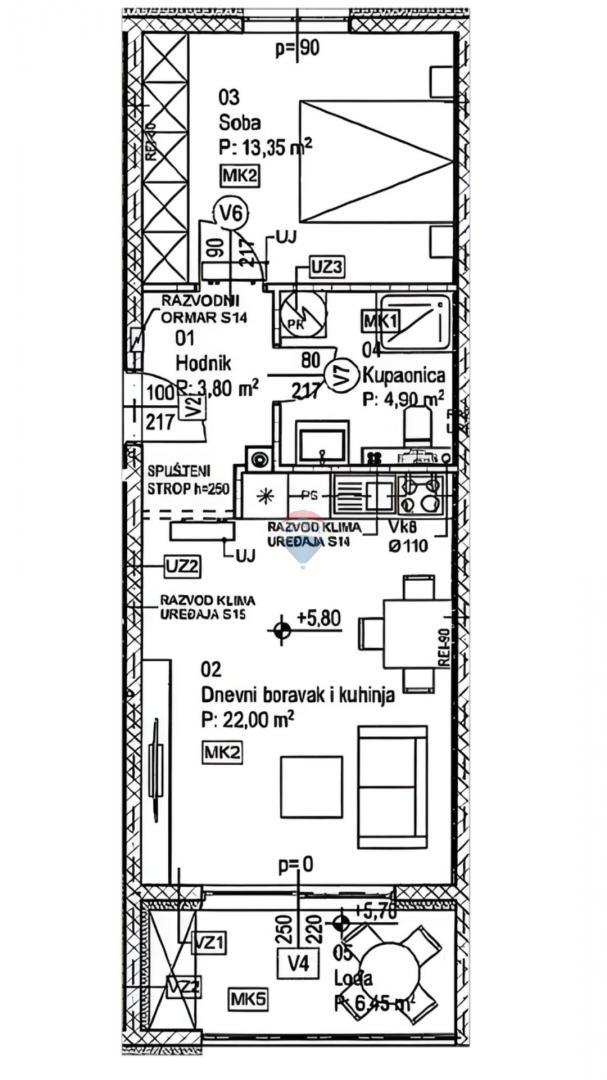 Appartamento Dražice, Jelenje, 50,50m2