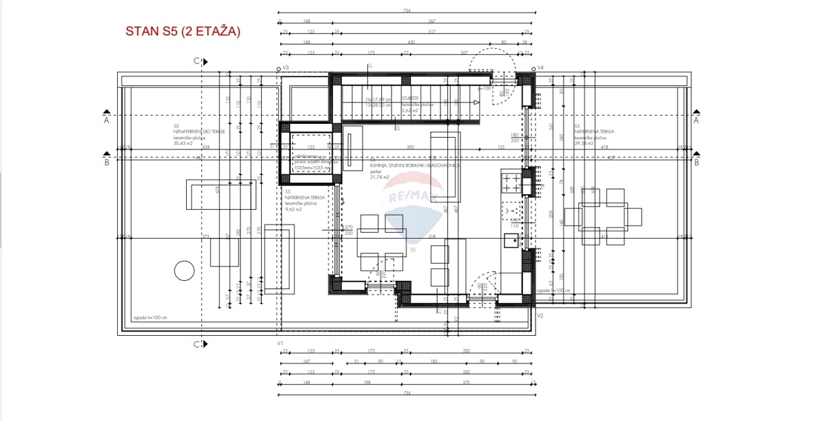 Attico con terrazza sul tetto e splendida vista, Primošten