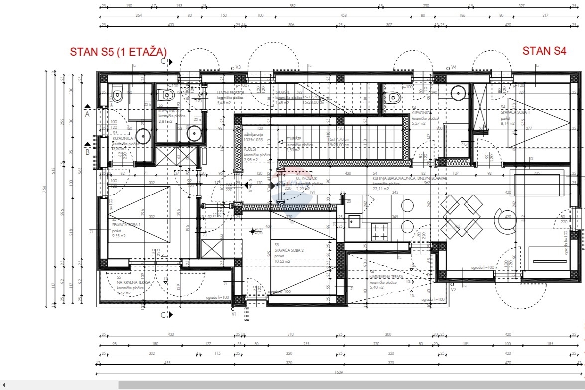 Attico con terrazza sul tetto e splendida vista, Primošten