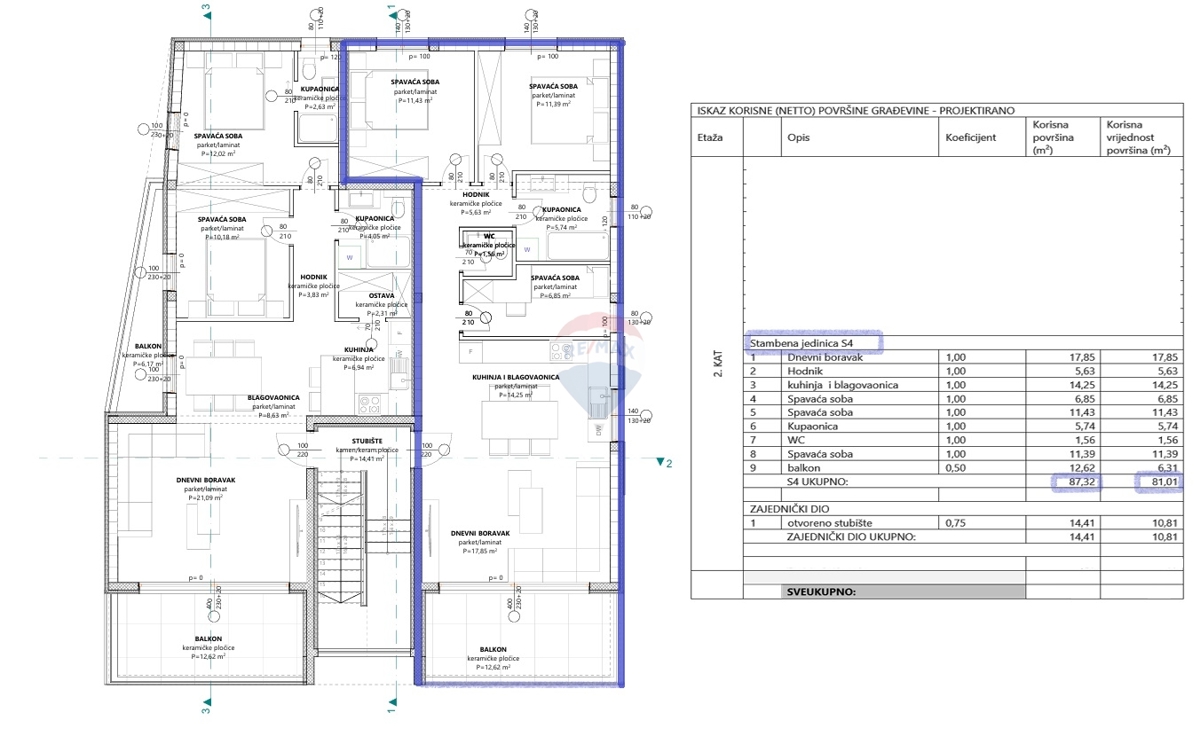 Appartamento Brodarica, Šibenik - Okolica, 81,01m2