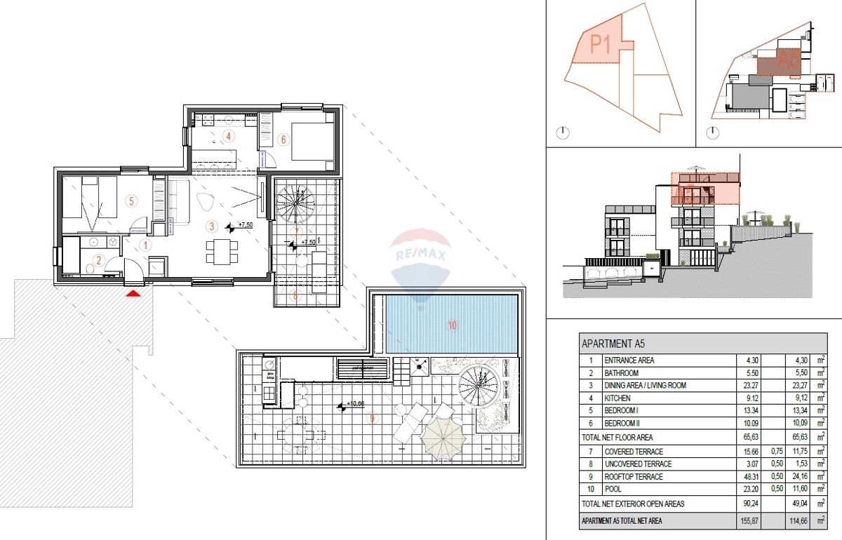 Appartamento di lusso con terrazza sul tetto e piscina (A5) - Primošten