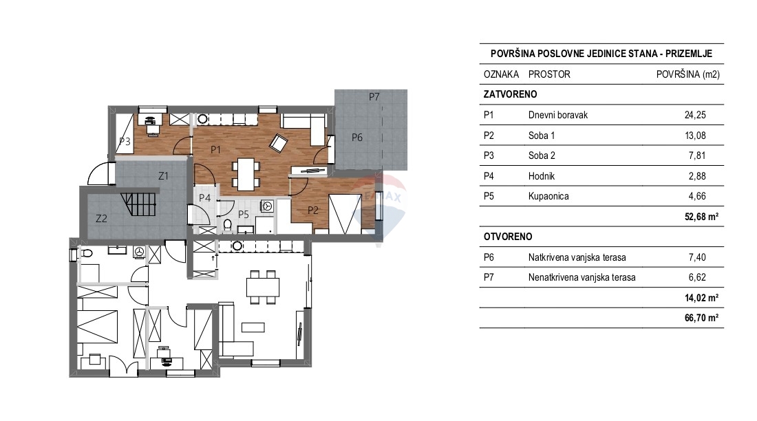 Appartamento Vidici, Šibenik, 60,54m2