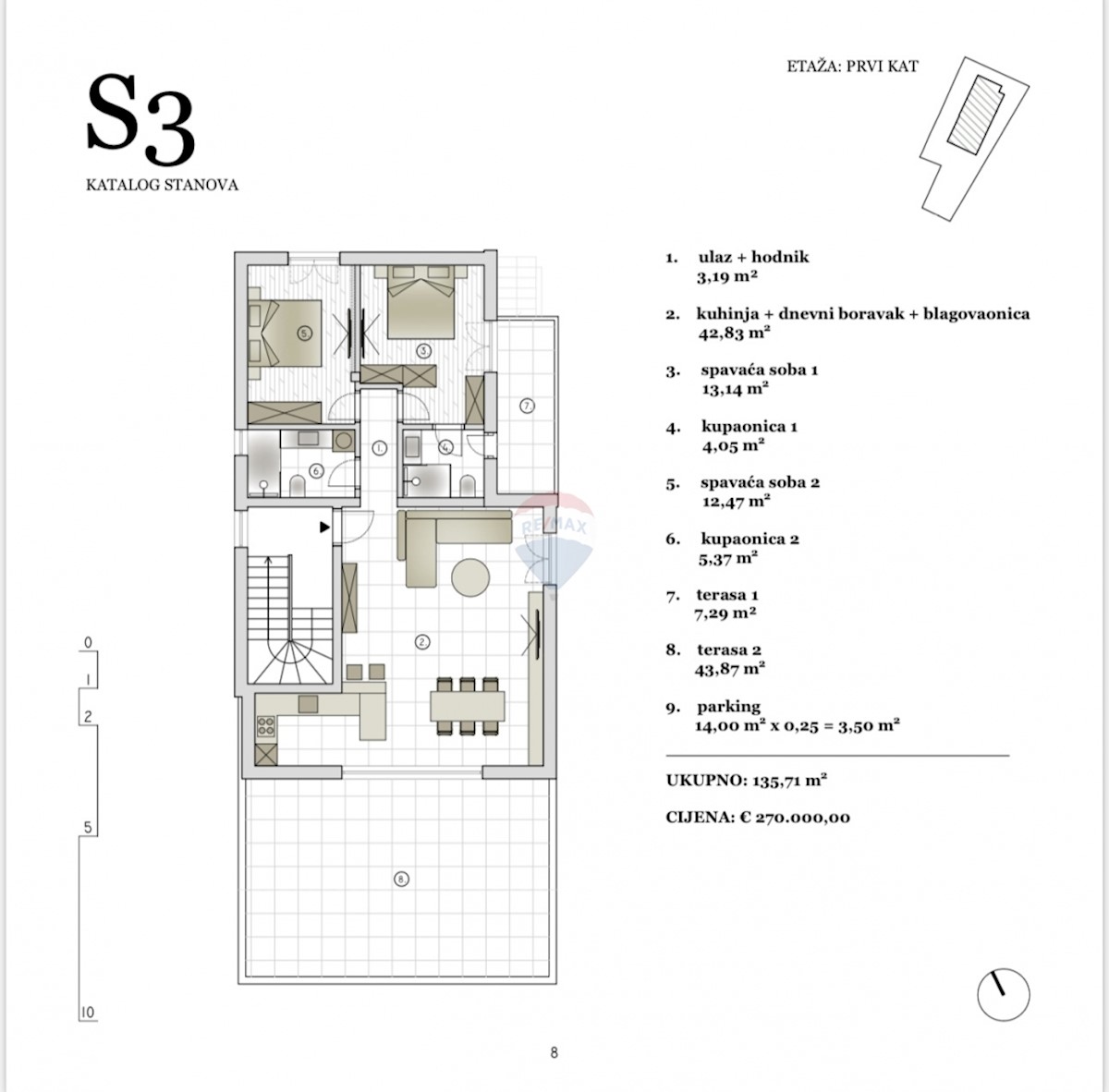 Appartamento Vodice, 135,71m2