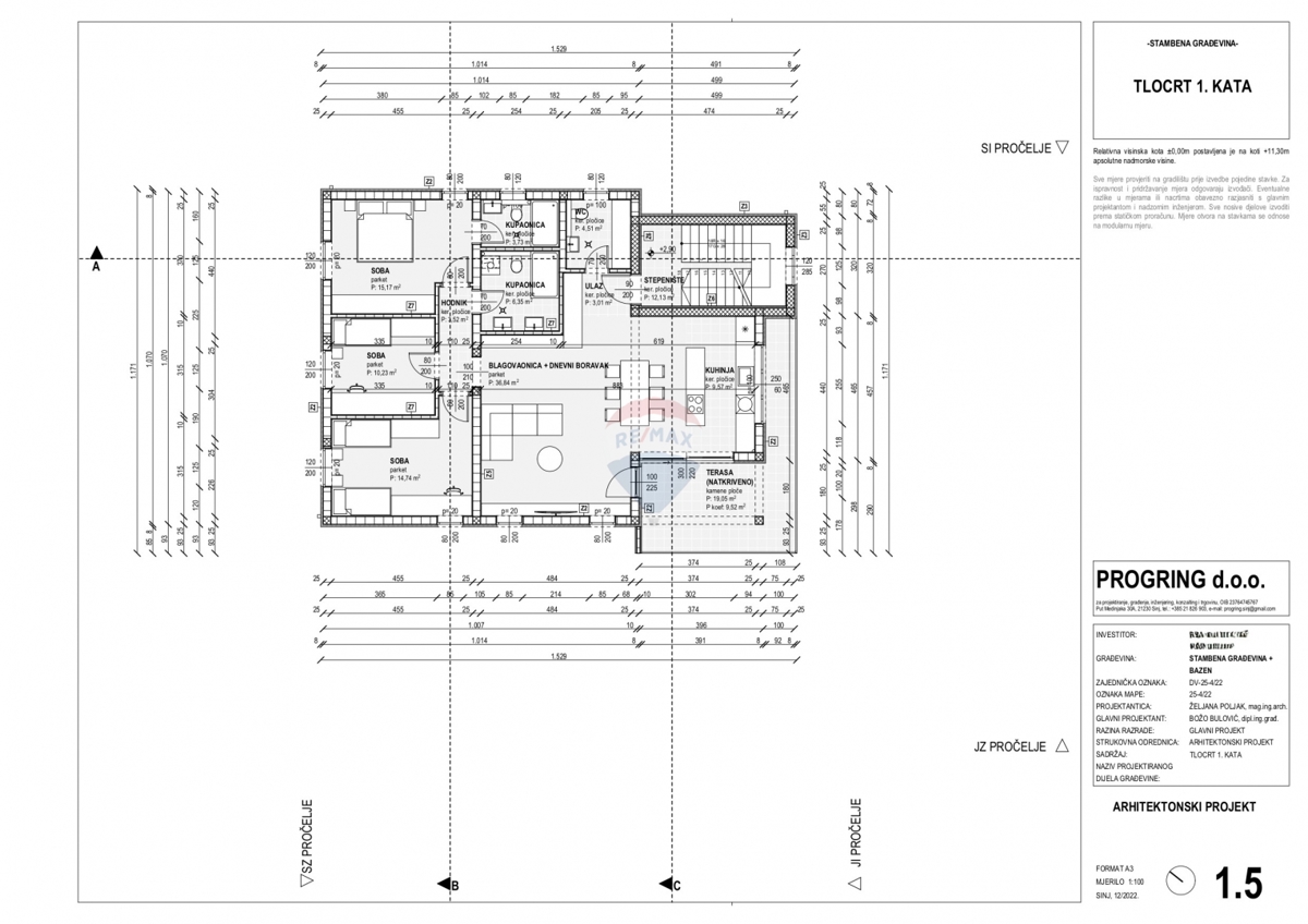 Lussuoso appartamento trilocale al 1° piano, Rogoznica