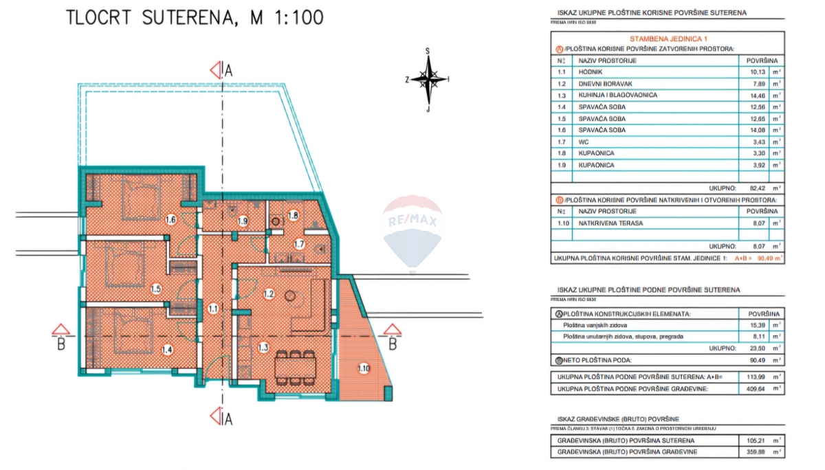 Appartamento Vodice, 110,96m2