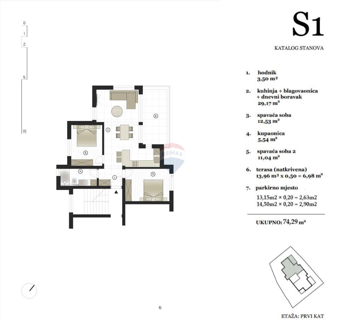 Appartamento Murter, 74,29m2