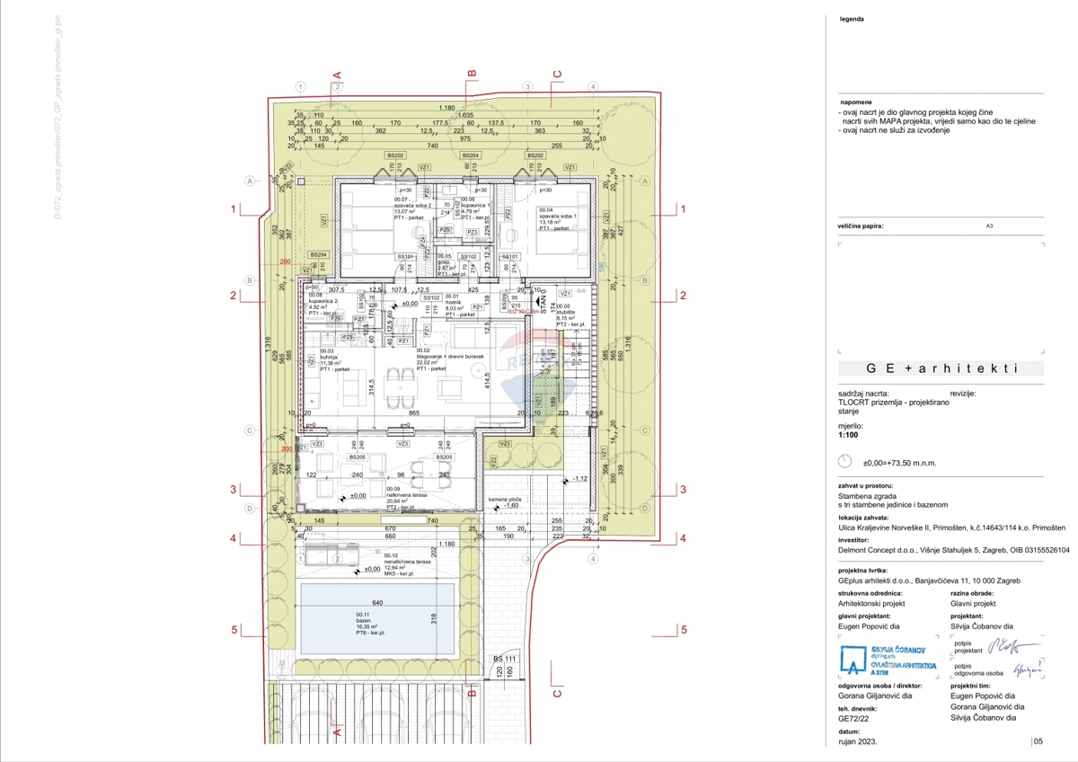 Appartamento con due camere da letto con piscina riscaldata, giardino e attrezzature di alta qualità 97,1 m², Primošten