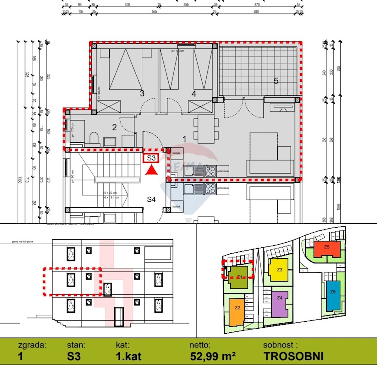 Appartamento Grebaštica, Šibenik - Okolica, 52,99m2