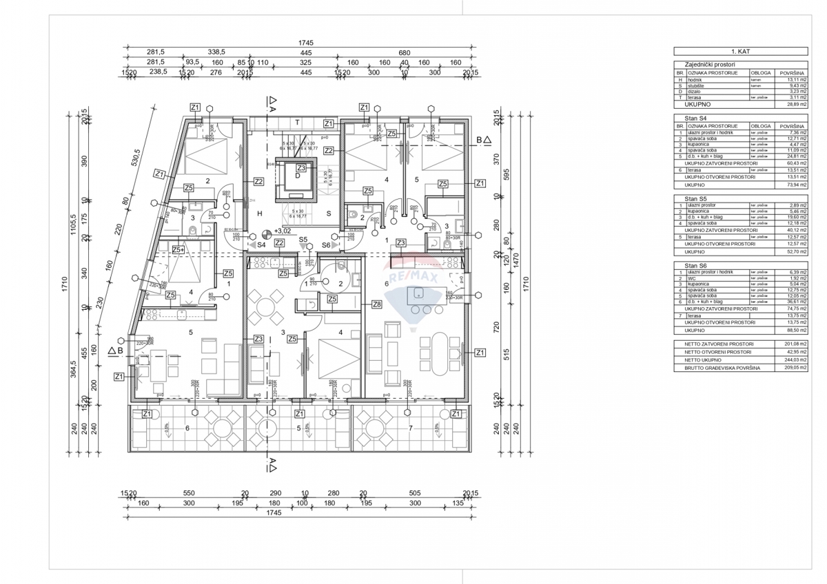 Appartamento di lusso al primo piano, 74 m2, Primošten