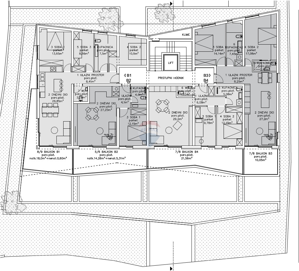 Lussuoso appartamento con tre camere da letto al 1° piano con garage (B1), Primošten