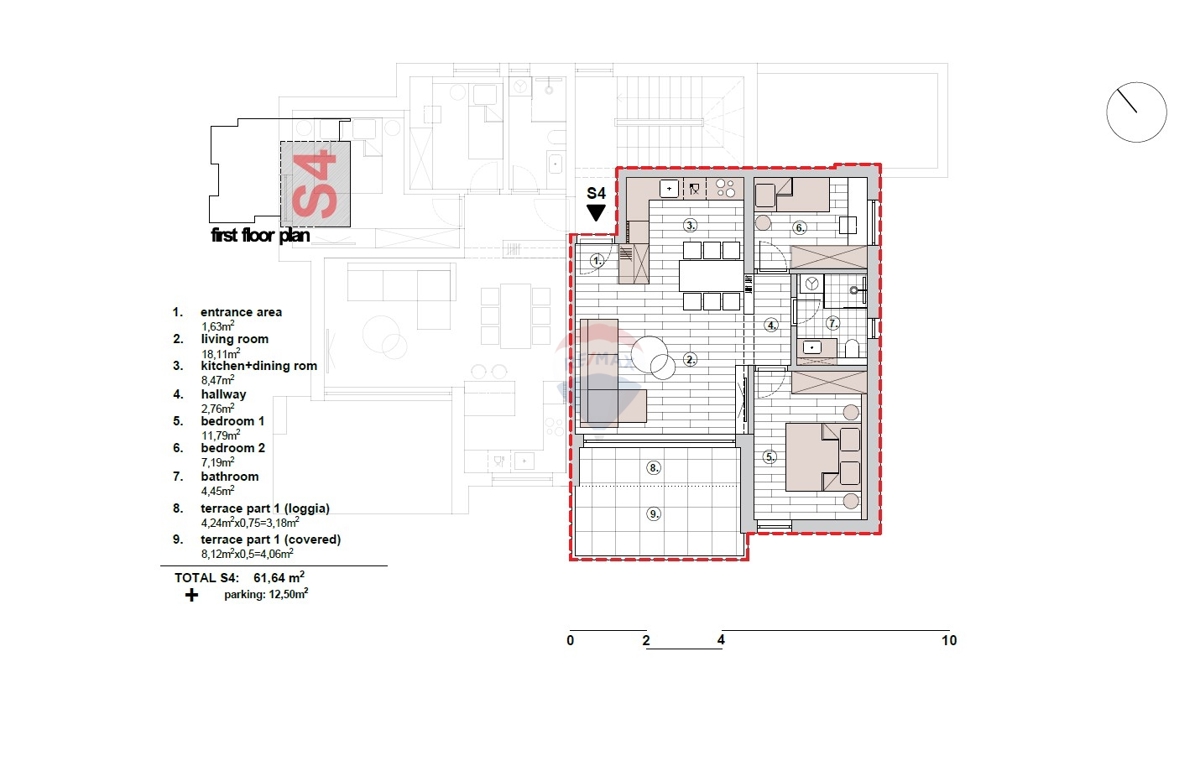 Lussuoso appartamento con due camere da letto al 1° piano con splendida vista (S4), Primošten