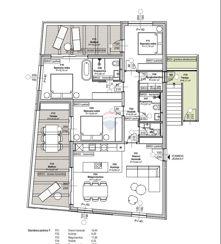 Appartamento Tribunj, 152m2