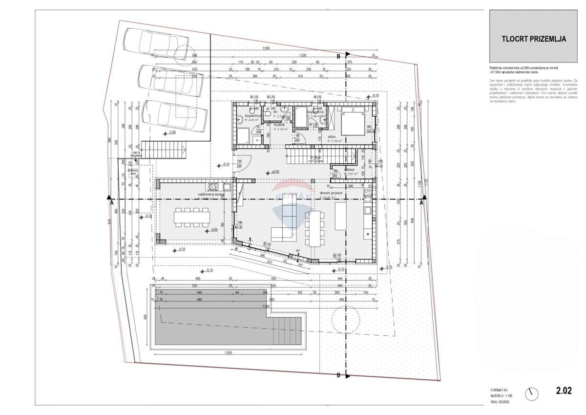 Villa con piscina in costruzione, Stivašnica, Rogoznica