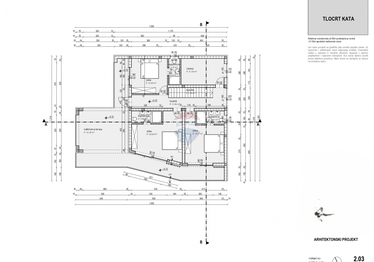 Villa con piscina in costruzione, Stivašnica, Rogoznica