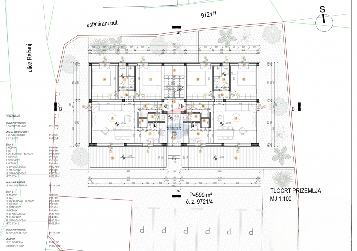 Appartamento con due camere da letto e giardino di 82 m2, Stivašnica