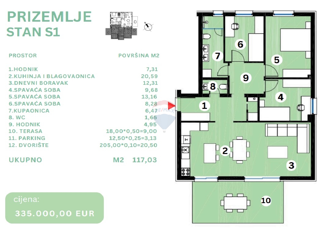 Appartamento Brodarica, Šibenik - Okolica, 117,03m2