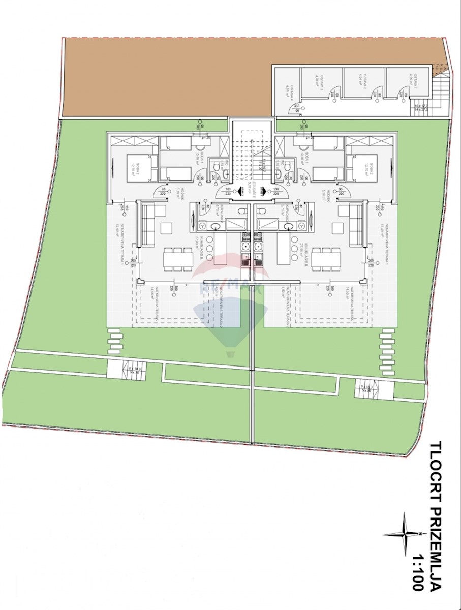 Nuovo edificio-appartamento 75,41 m2 piano terra - Rogoznica