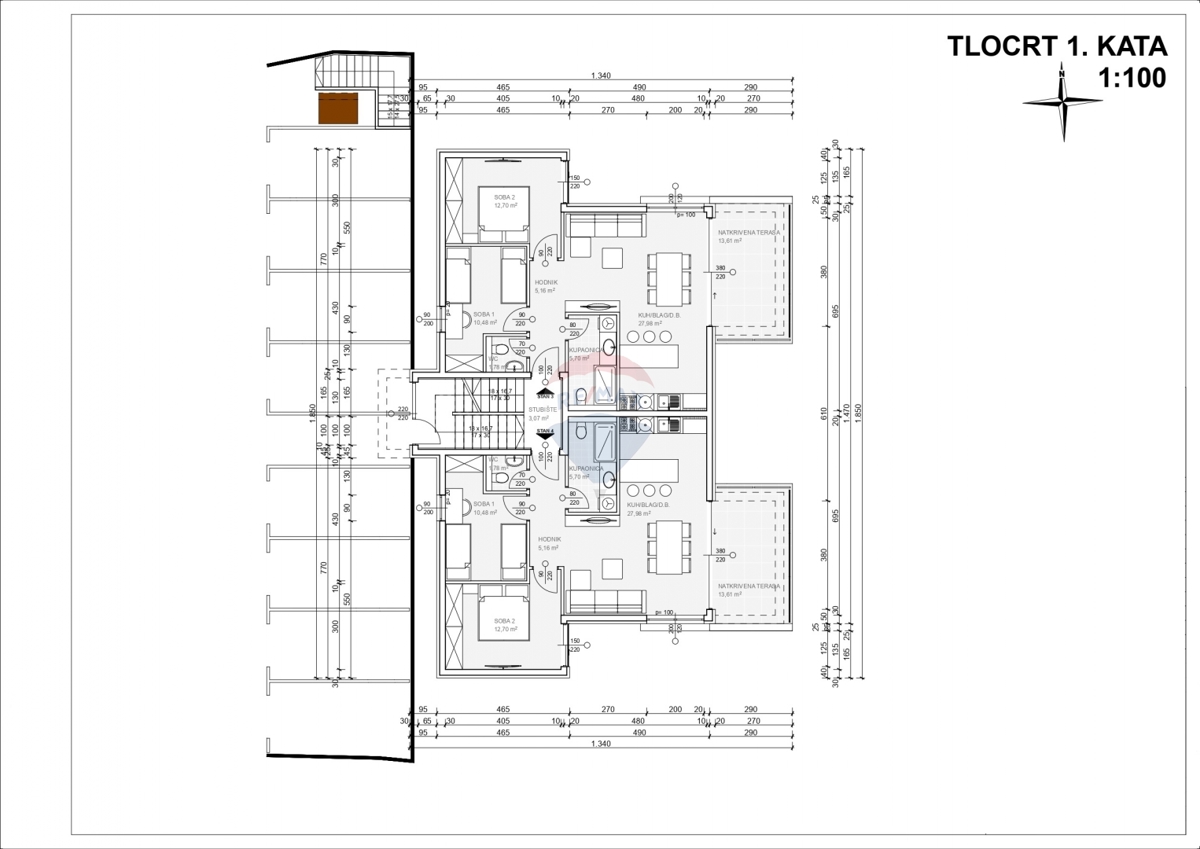 Appartamento di nuova costruzione 75,6m2, 1° piano-Rogoznica
