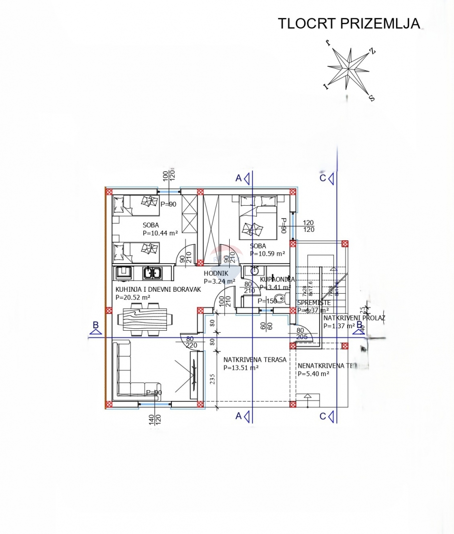 Appartamento Pirovac, 72,85m2