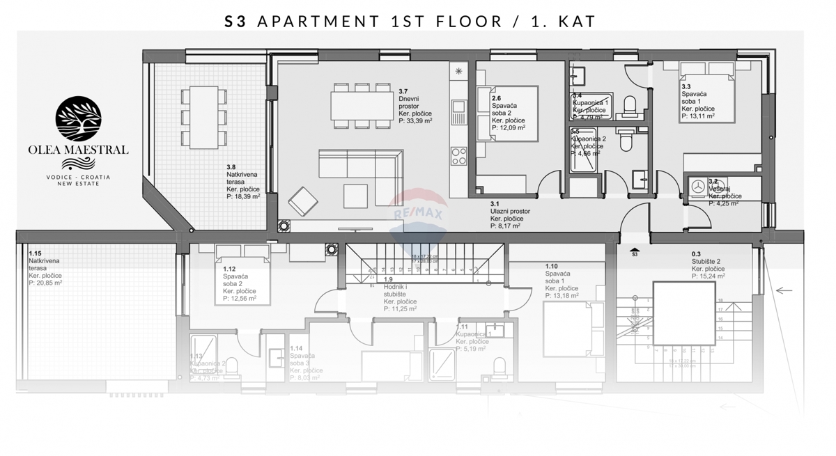Appartamento Vodice, 97,28m2